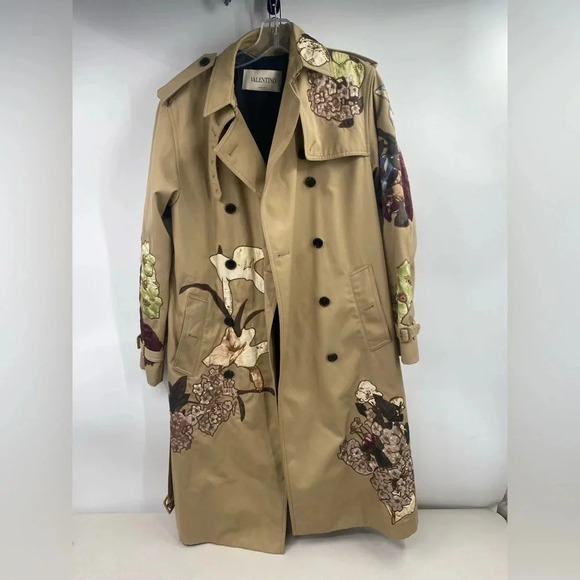 Valentino Flower Trench Coat Women’s Sz 6 Authentic Designer - Picture 2 of 12